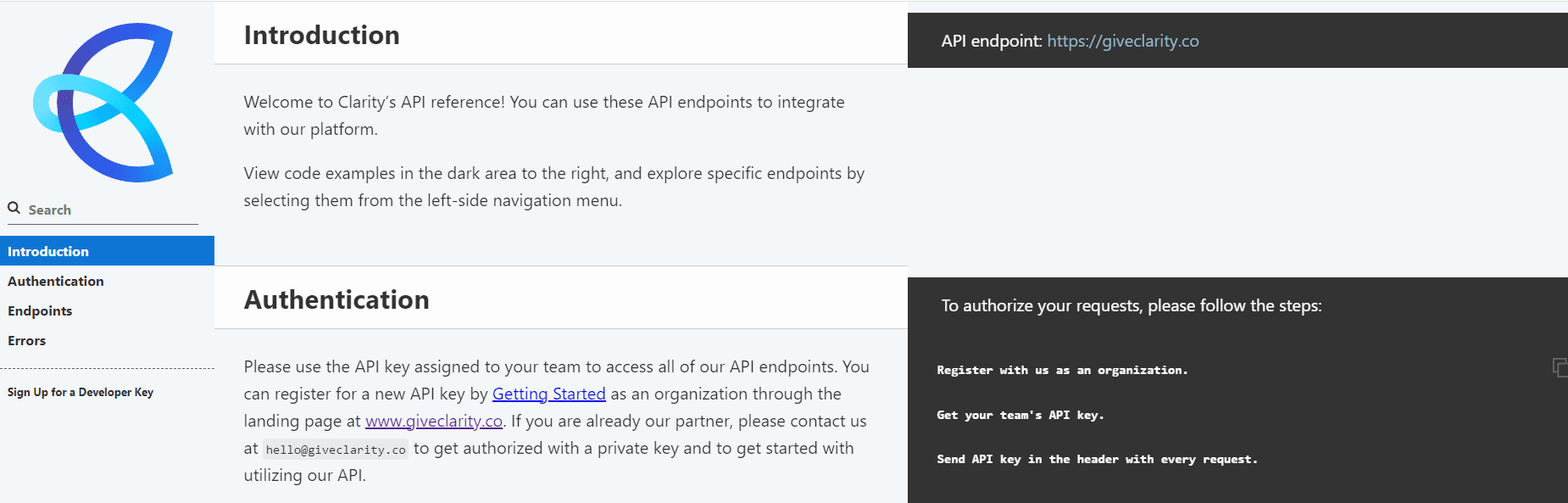 Clarity API v1 — Community Management